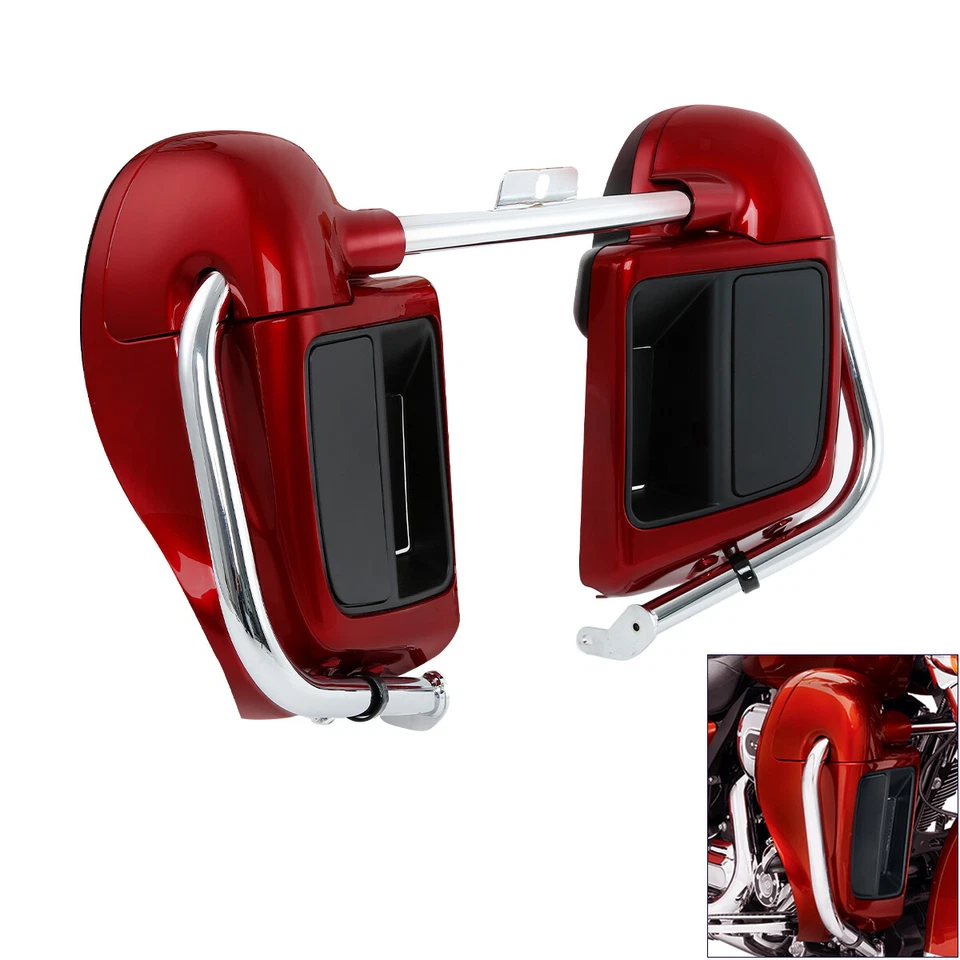 Красные нижние вентилируемые обтекатели защита двигателя от аварии подходят для Harley Road Glide 14-Up - Изображение 3 из 4