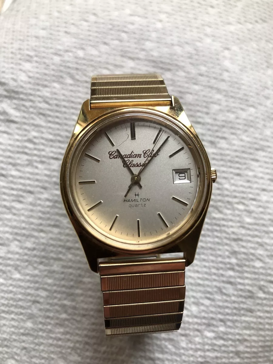 Vtg Men s Hamilton Canadian Club Classic Quartz Watch 766 Movement Not Working