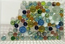 Lot of 94 Assorted Marbles Various Sizes