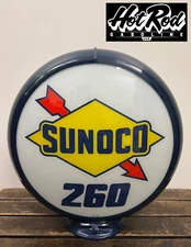 SUNOCO 260 Reproduction 13.5" Gas Pump Globe - (Dark Blue Body)