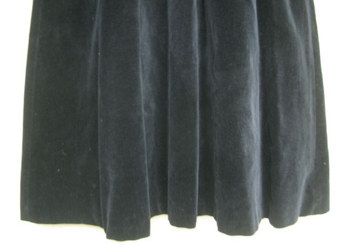 Vintage 80's Laura Ashley Ireland black velvet midi maxi skirt pocketsl 8 / 10 - Picture 3 of 8