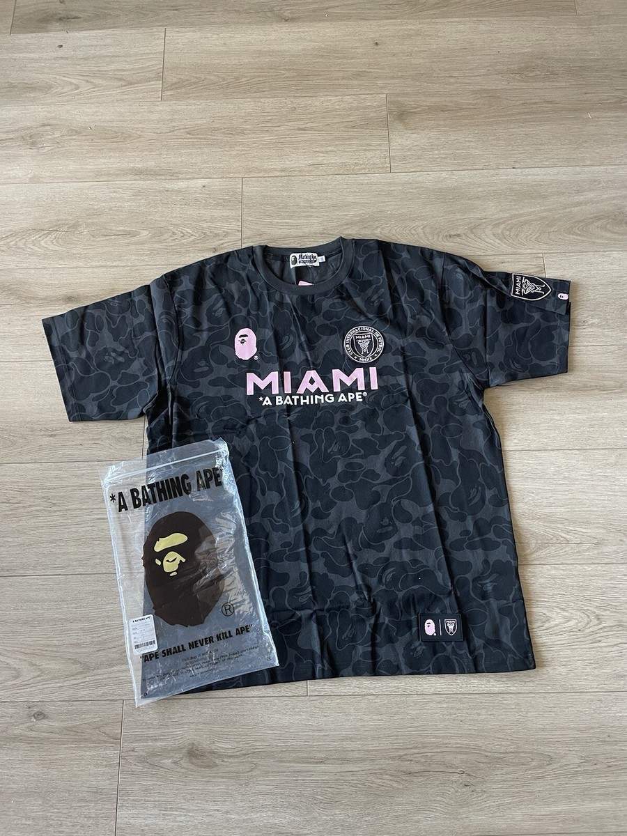BAPE × INTER MIAMI CF CAMO TEE A Bathing Ape BAPE x Inter Miami CF Black Camo Tee Multiple