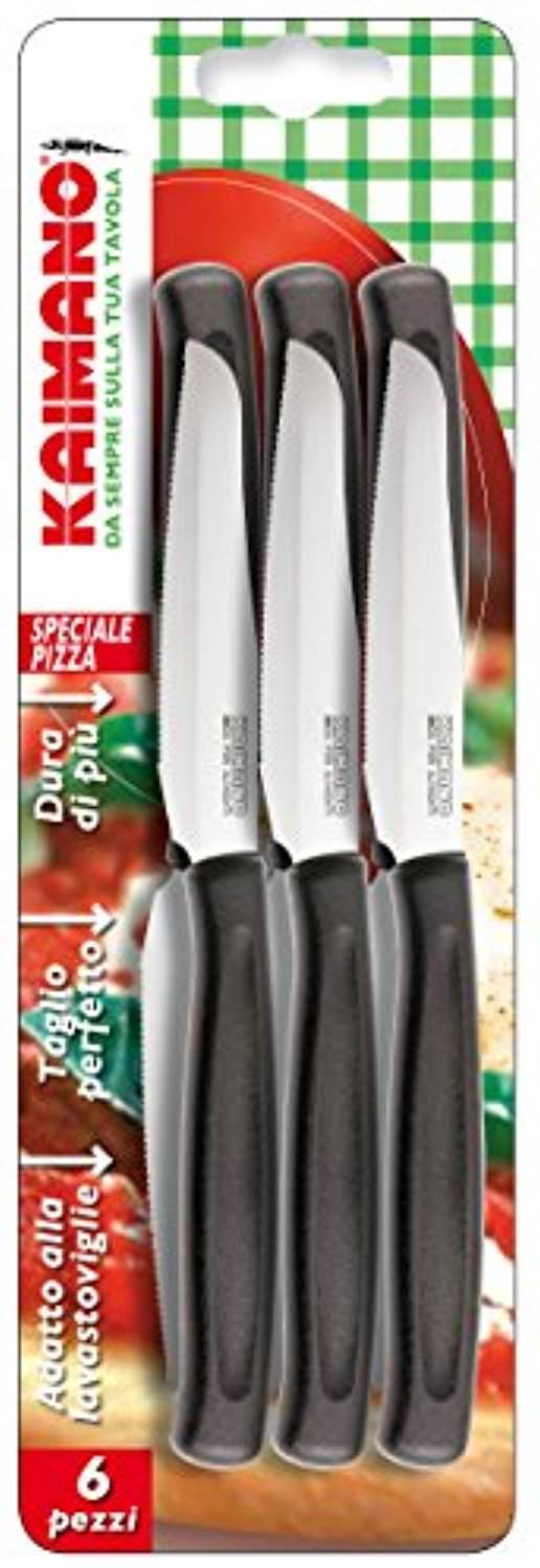 KAIMANO 6 COLTELLI PIZZA BISTECCA TAVOLA M/NERO LAMA INOX CASA PIZZERIA 4 2025