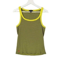 Ralph Lauren Striped Tank Top Sleeveless Casual Top Yellow Black Womens XL