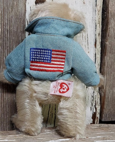 TY Retired Plush Bear Attic Treasures McKinley Born US FLAG 2000 PATRIOT AMERICA - Picture 2 of 2