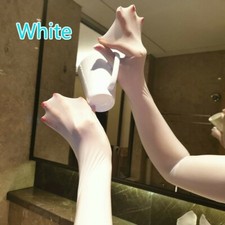 Sheer Glossy Wrist Long Gloves Stretch Silky Oiled Shiny Fancy Dancer Club