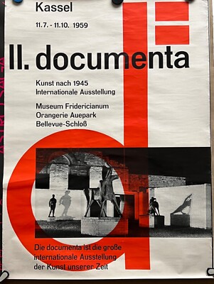 Plakat Documenta II 1959  Original !! Graphik Arnold Bode Fridericianum Kassel