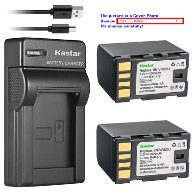 Kastar Battery Slim Charger for JVC BN-VF823 VF823U BN-VF808 BN-VF808U BN-VF915U