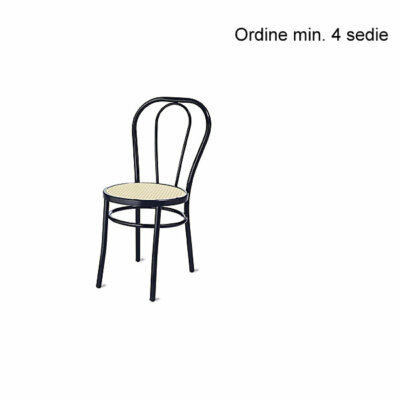 Sedia thonet Vienna N finta paglia metallo Nero bar ristorante hotel  albergo