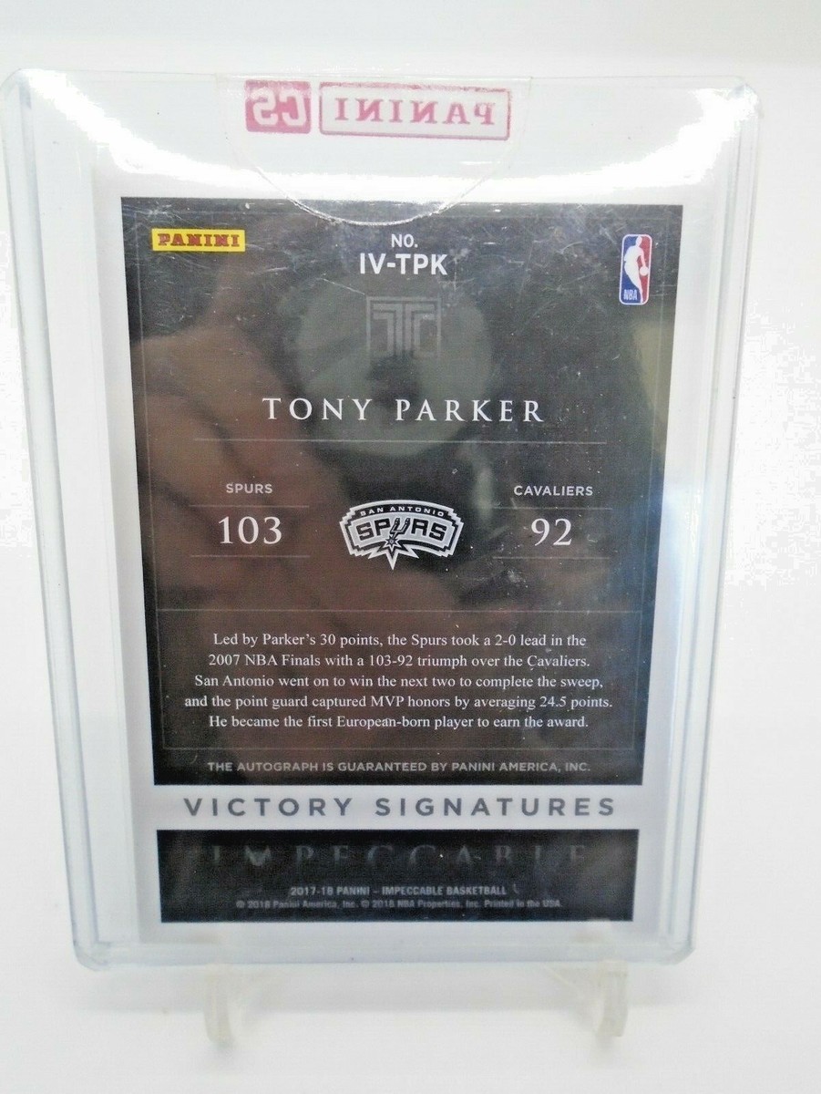 2017-18 PANINI IMPECCABLE VICTORY SIGNATURES TONY PARKER