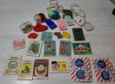 Vintage Cracker Jack Plastic Charms Lot 25 Pin Ball Booklets Whistle FUN 60s
