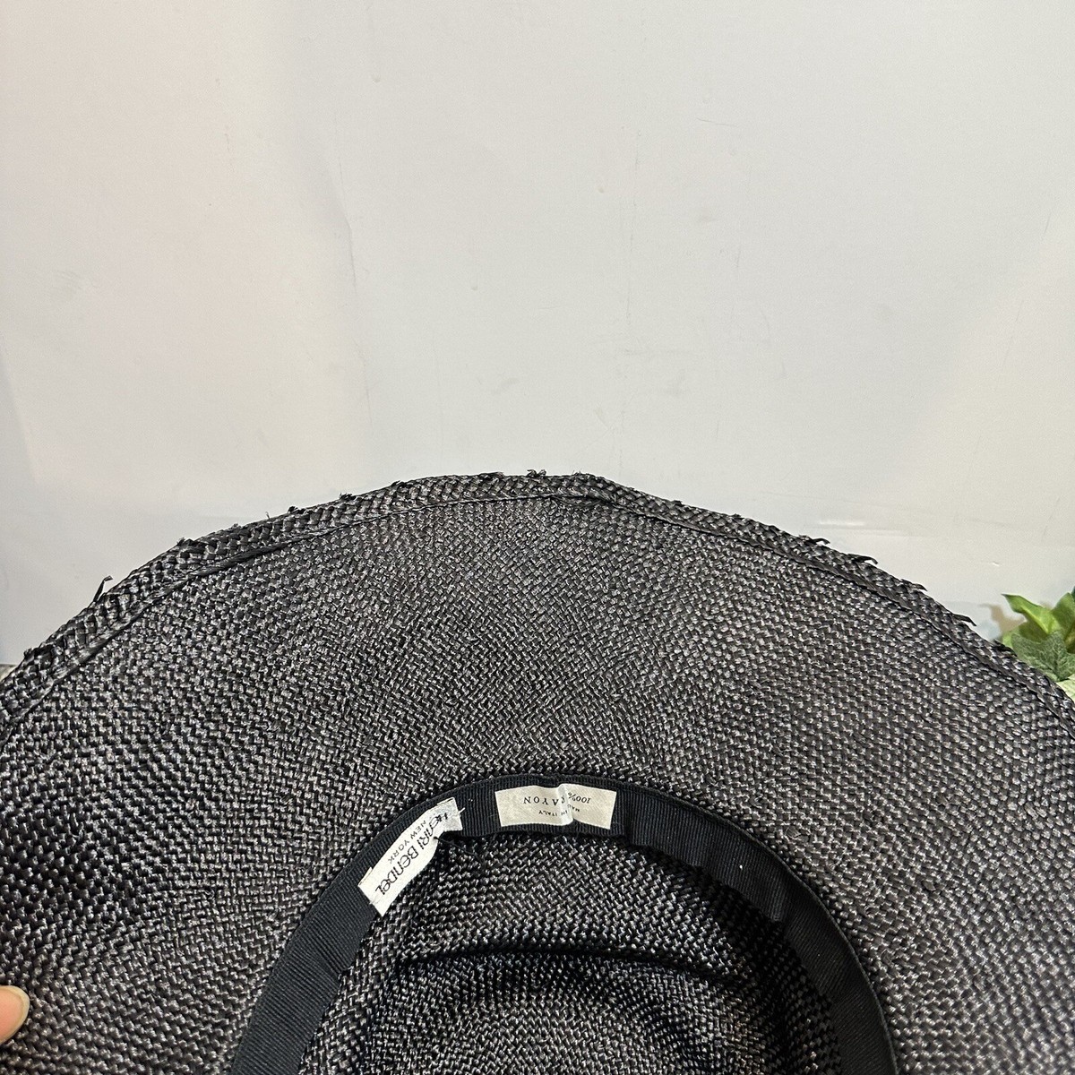 VINTAGE Henri Bendel Wide Brim Black Straw Church Sun Hat ITALY Henri Bendel Hats for Women | The RealReal main image 3