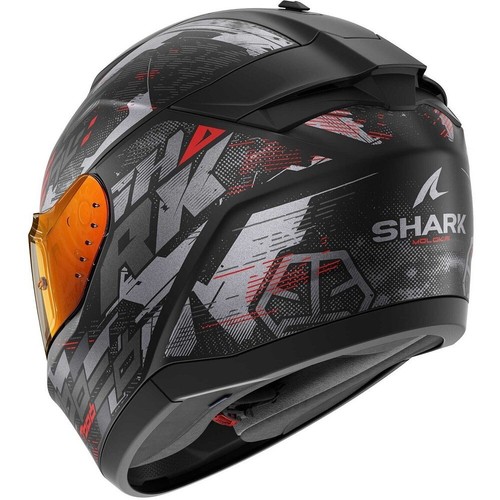 CASCO MOTO INTEGRALE SHARK RIDILL 2 MOLOKAI NERO ROSSO DOPPIA VISIERA TG M - Foto 2 di 3