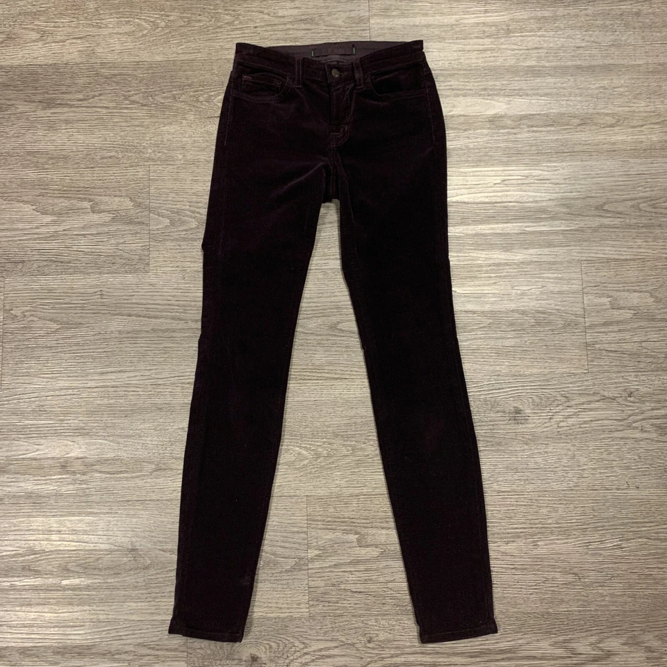 Pantalones de pana morera de pierna ajustada marca J para mujer 25 tiro medio elásticos tobillo  Foto 2 de 4