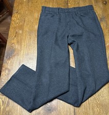 Vintage Levis Pants Mens 36x31 Dacron Action Slacks Pants USA Made Gray (35x31)