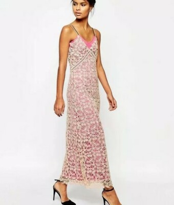 selfridges pink dress Miss Selfridges tie back hi-low picnic dress