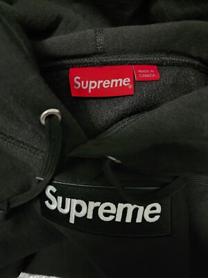 Supreme Box Logo Hooded Black Sweatshirt 2023 Men's Hoodie Sz