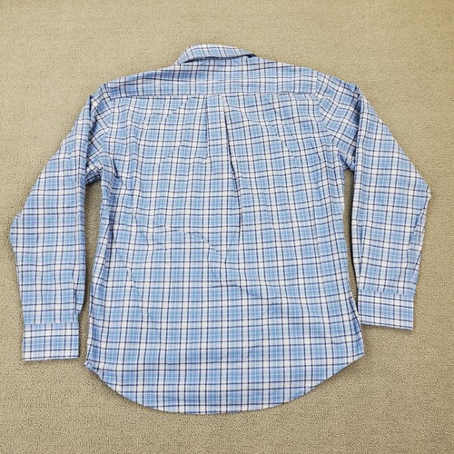 Peter Millar Shirt Men's Large Long Sleeve Button Up Check Blue - Picture 8 of 11