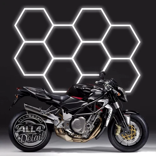 8Hex Hexagon LED Red Lighting Car Detail Retail Garage Workshop Wall Light Lamp - Picture 4 of 12