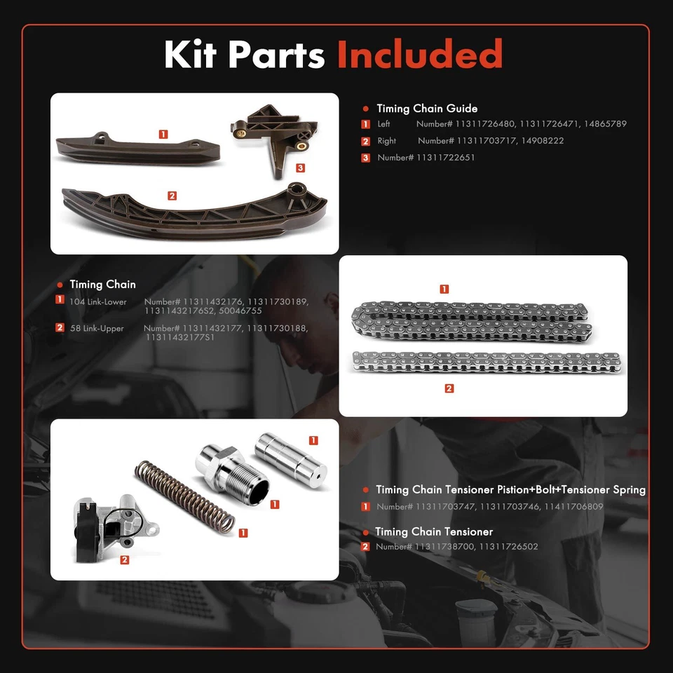 Timing Chain Kit for BMW BMW E36 E39 E46 E83 323i 325i 328i 330i 525i 528i X3 X5 - Image 2 of 4