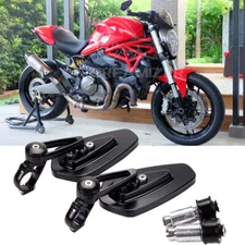 Motorcycle 7/8" CNC Bar End Rearview Mirrors For Ducati Monster 696 797 821 1200