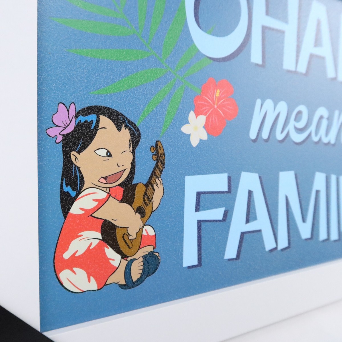 Disney Lilo & Stitch Sign Ohana Means Family 18.5x10.5in Wooden