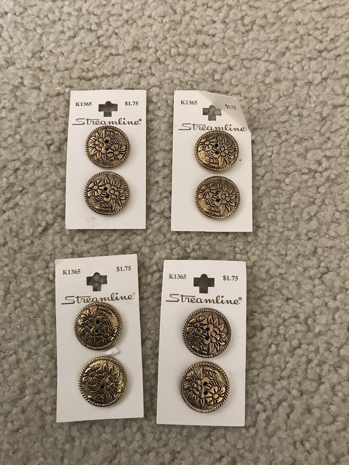 Stream Line Gold Buttons Streamline gold floral buttons - set of 8 - NEW | eBay