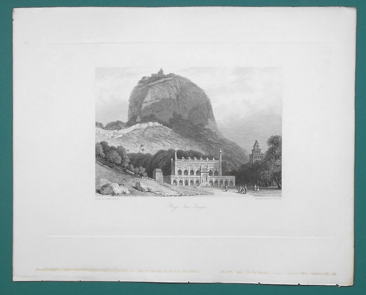 INDIA Fort at Senji or Gingee - 1836 Antique Print W INDIA Fort at Senji or Gingee - 1836 Antique Print W