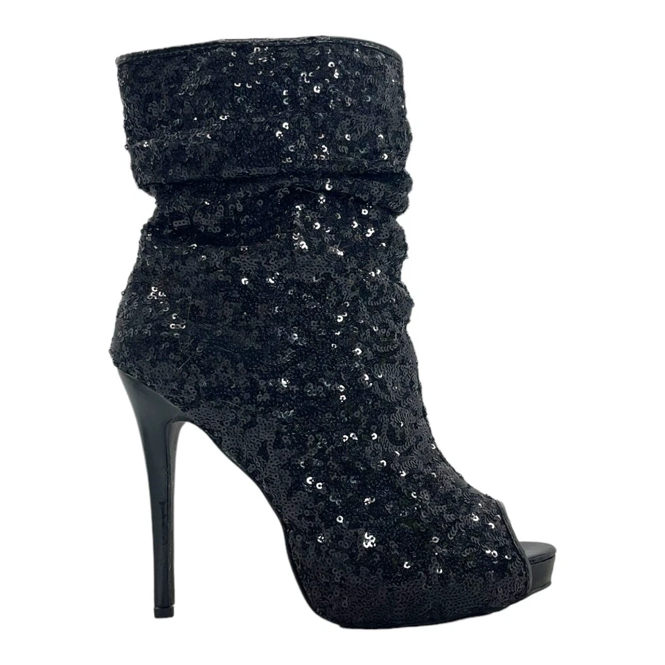 Botines con plataforma de lentejuelas holgadas BOSTON APROPIADOS para mujer 9 punta abierta Stiletto Foto 2 de 4