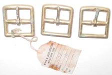 3 Vintage North & Judd Anchor Brass Belt Buckles Harness Saddle Bridal Parts USA