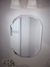 Pegasus 20 in. W x 28 in. H Oval Beveled Frameless Wall Bathroom Vanity Mirror