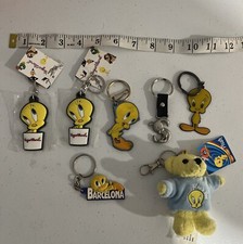 Rare, Vintage,Warner Brothers,Tweety Bird Keychain Ultimate Lot 7 Piece Loony