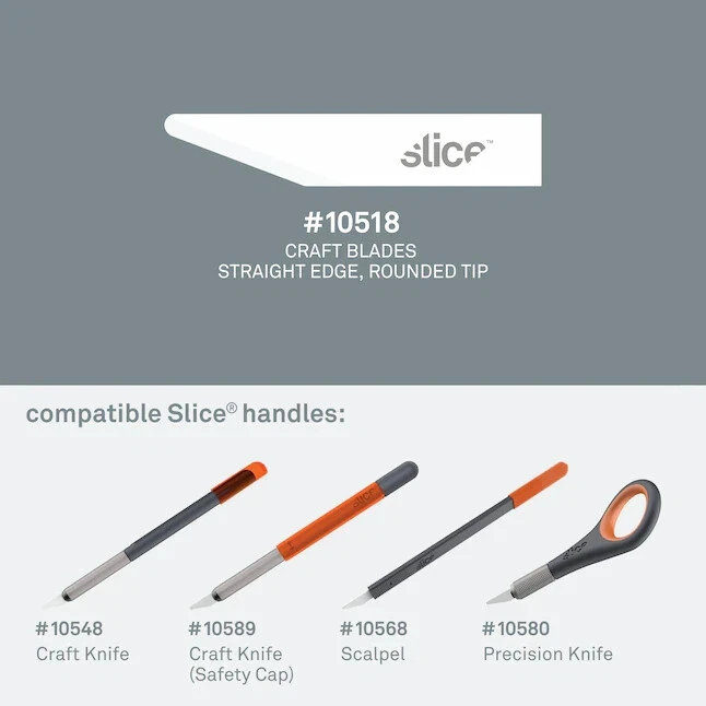 Slice 10518 Craft Blades Straight Edge, Rounded Tip (6 Packs of 4) - Image 4 of 4
