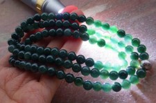 Certified Green Burma Natural A JADE Jadeite Beads Necklace 27 inches 657388 TN