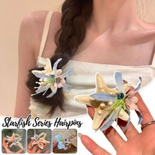 Ocean Themed Hairpin Starfish Design for Woman Vacation Beach Hair Accessories
