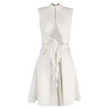 Alexander Mcqueen Tie-front Coat In Cream Cotton Eu42