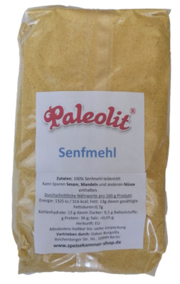 500g Senfmehl gelb Senfpulver Senfkörner fein gemahlen teilentölt glutenfrei