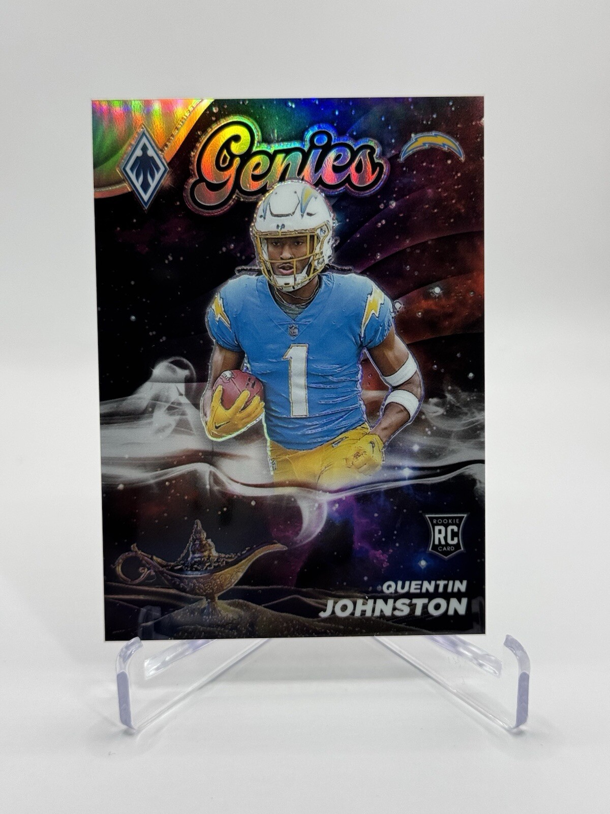 2023 Panini Phoenix #GE-25 Quentin Johnston Genies /SSP Chargers RC Case Hit