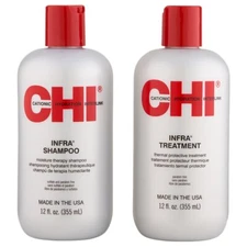 CHI Infra Shampoo Moisture Therapy Shampoo & Thermal Protect Treatment, 12oz DUO