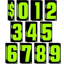 Pcs 7 1/2 Vinyl Number Decals Large Chartreuse Windshield Pricing Stickers 22