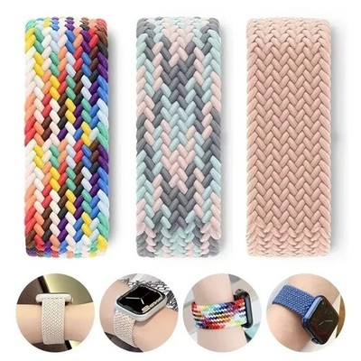 Braided Solo Loop Band Strap for Apple Watch 9 8 7 6 5 4 SE 40 44 41 45mm