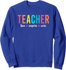 Retro Teacher Inspirational Back To School Costume Unisex Crewneck Sweatshirt