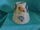 Vintage Seed Beaded 3D Floral Lamp Shade handmade wire metal Ornate — photo 4