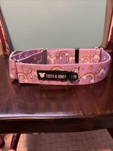 TOOTH AND HONEY MARTINGALE “UNICORNS AND RAINBOWS” COLLAR OUT OF PRINT