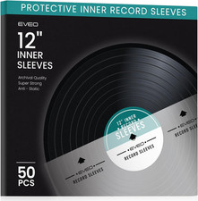 50 Vinyl Inner Sleeves for Vinyl Records - Rice Paper Anti-Static LP For 12" Rec
