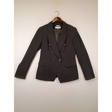 Modern Professional Calvin Klein Womens 6 Black Stretch Double Breasted Blazer