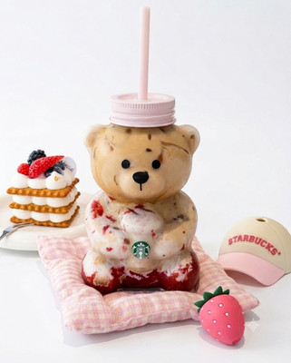   Starbucks Pink Bearista Glass Cold Cup 2026 Limited Edition Brand New
