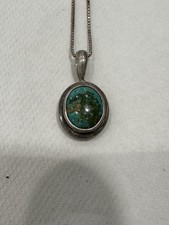 Vintage Navajo Turquois Southwestern Tribal Necklace, Signed By Artist