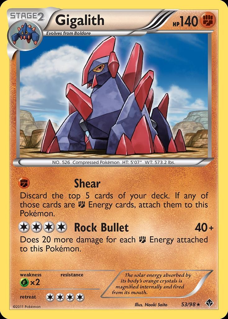 Pokemon Gigalith (53/108) Emerging Powers HP