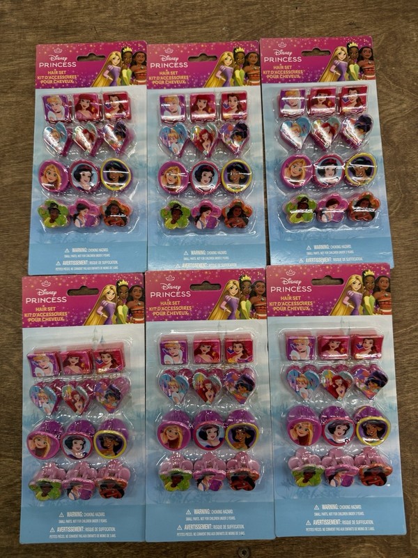 Disney Lot Of (6) 12ct Packs W@W l@@K Kids Hair Clips
